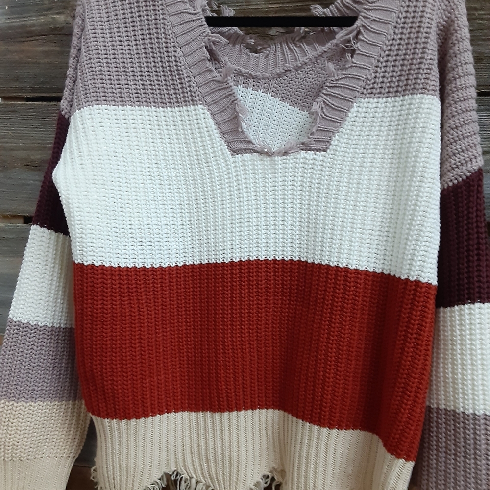 Distressed sweater